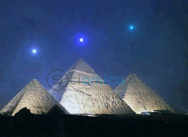The trio of pyramids Khufu, Khafre, and Menkaure.